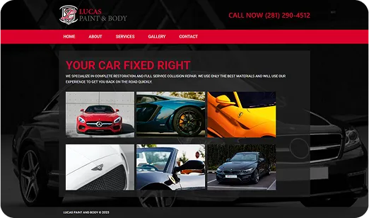 Lucas Paint and Body website